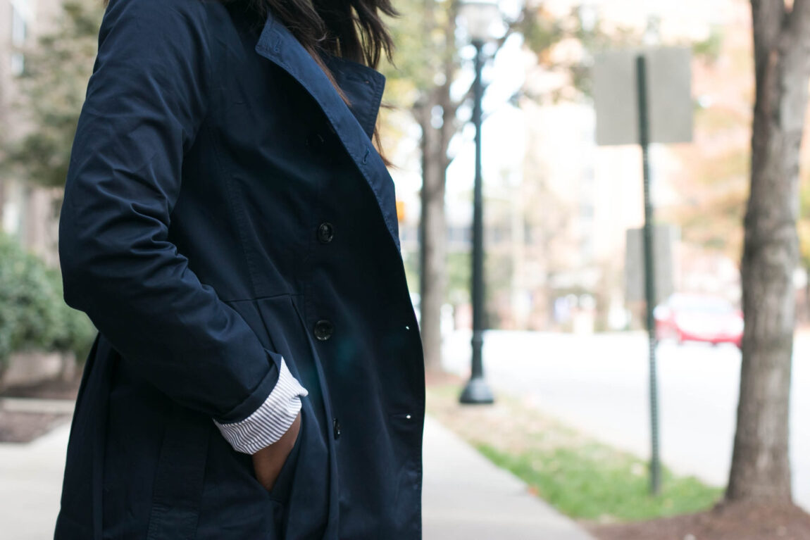 Jordan Taylor C - Navy Trench Coat Winter Transition w/ Banana Republic